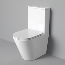 Унитаз напольный Grossman GR-4458SQ (640х360х835) безободковый, белый с тонкой крышкой, микролифт, смыв торнадо &mdash; 