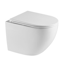 Унитаз подвесной Point Сатурн безободковый, белый, сиденье дюропласт микролифт быстросъем., PN41901 — 