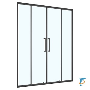 Душевая дверь Loranto 150x190 раздвижная, прозрачное стекло 6 мм, профиль черный матовый (CS-AB04B-150)  (CS-AB04B-150)