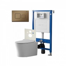 Инсталляция Point Элемент PN45120 + Клавиша Афина бронза браш PN44041BB + Унитаз Вега PN41711 — 