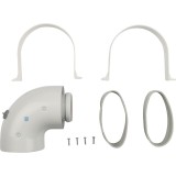 Элемент дымохода STOUT  D60/100 коаксиальный отвод для котла 90°(совместимый с Baxi,Viessmann) — 