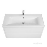 Тумба с раковиной Aquaton Римини 100 белая глянец с раковиной Aquaton Премьер 100 &mdash; 