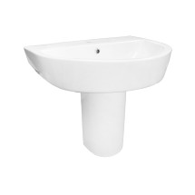 Раковина с полупьедесталом Creo Ceramique RENNES 600х455х500 керамика, белый глянцевый (RE3000+RE3050) — 