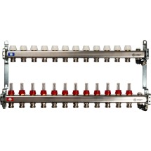 Stout Коллектор из нержавеющей стали с расходомерами, с клапаном вып. воздуха и сливом 12 вых. — 