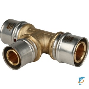 Stout Тройник переходной 32х26х32 для металлопластиковых труб прессовой  (SFP-0005-322632)