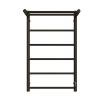 Электрический полотенцесушитель с полкой STOUT JAZZ round 80х50 , черный матовый — 