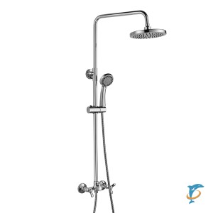 Смеситель Rossinka Q02-45 для душа с регулируемой высотой штанги и лейкой "Тропический дождь"  (Q02-45)