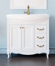 Тумба с раковиной ValenHouse Эллина 80 белая, фурнитура бронза — 