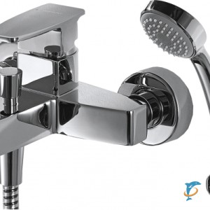 Смеситель для ванны с коротким изливом с аксессуарами Bravat Riffle  (F672106C-B)