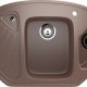 Угловая двухсекционная мойка с отверстием под смеситель ULGRAN U-501 терракот  (U-501-307)
