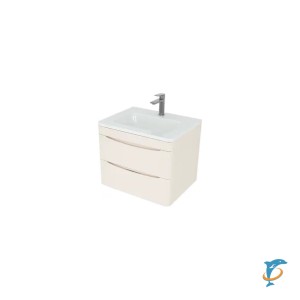 Тумба с раковиной подвесная Style Line Бергамо мини 60, люкс plus антискрейтч, карамель  (СС-00002538+СС-00002295)
