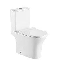 Унитаз напольный Azario FRETTA ROUND 650х340х770 безободковый с бачком и сиденьем микролифт (AZ-1217 + AZ-1216-G) — 