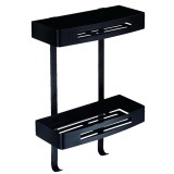 Полка прямоугольная AZARIO двухэтажная, чёрный матовый (AZ-170-2B) — 