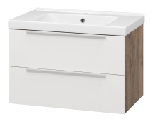 Тумба для комплекта Misty Карат 80 подвесная белая 2 ящика — 