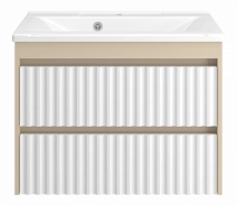 Тумба под раковину Brevita Balaton 75 подвесная белая, бежевая — 