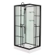 Душевая кабина Loranto 90x90x2150 без крыши, левосторонняя, белое заднее стекло, поддон 14 см, прозрачное стекло 4 мм, профиль черный (CS-3008TM/W-90L)  (CS-3008TM/W-90L)