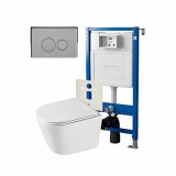 Инсталляция Point Элемент PN45120 + Клавиша Ника, нерж сталь PN44081SB + Унитаз Венера PN41071 — 