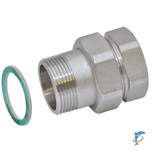 Stout Разъемное соединение "американка" ВН, никелированное, уплотнение под гайкой по плоскости, 3/4”  (SFT-0045-000034)