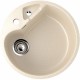 Круглая мойка с дополнительной секцией и отверстием под смеситель ULGRAN U-108 бежевый  (U-108-328)