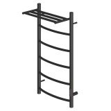 Полотенцесушитель электрический Point Афина PN04848PB П5 400x800 с полкой, диммер справа, чёрный — 