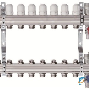 Коллекторная группа TIM 1" на 12 выходов латунный корпус без расходомеров  (KB012)