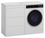 Тумба Brevita Grafit 60 под стиральную машину с раковиной Камилла 120 левая, белая — 