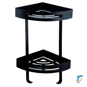 Полка AZARIO угловая двухэтажная, чёрная матовая (AZ-160-2B)  (AZ-160-2B)