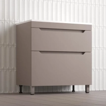 Тумба с раковиной напольная Style Line Остин 80, тауп темный эмаль PLUS — Зеркальный шкаф Style Line Папирус 90/С белый ЛС-00000237