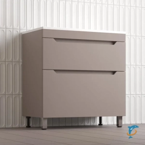 Тумба с раковиной напольная Style Line Остин 80, тауп темный эмаль PLUS  (ЛС-00002398+ЛС-00002421)