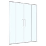 Душевая дверь Loranto 150x190 раздвижная, прозрачное стекло 6 мм, профиль сатин (CS-AB04S-150) &mdash; 