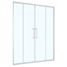 Душевая дверь Loranto 150x190 раздвижная, прозрачное стекло 6 мм, профиль сатин (CS-AB04S-150) &mdash; 