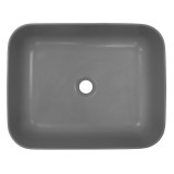 Раковина-чаша Creo Ceramique 500х400х140 накладная, прямоугольная, керамика, серый матовый (PU4200SG) &mdash; 