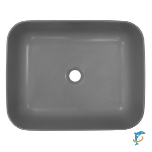Раковина-чаша Creo Ceramique 500х400х140 накладная, прямоугольная, керамика, серый матовый (PU4200SG) (PU4200SG)