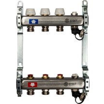 Stout Коллектор из нержавеющей стали без расходомеров, с клапаном вып. воздуха и сливом 3 вых. — 