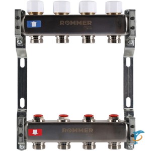 Коллектор из нержавеющей стали без расходомеров ROMMER 4 вых. RMS-3200-000004 (RMS-3200-000004)