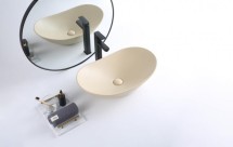 Раковина накладная керамическая, бежевая матовая, BB1404-H316, 605x370x150 — 