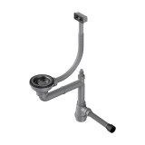 Арматура OMOIKIRI для одночашевых моек со скрытым переливом WK-1-S-GM,  вороненая сталь — 