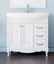 Тумба с раковиной ValenHouse Эллина 80 белая, фурнитура хром — 