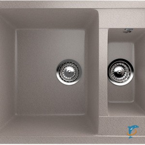 Двухсекционная реверсивная мойка ULGRAN U-106 песочный (U-106-302)