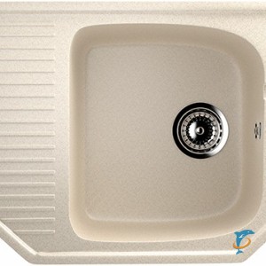 Угловая односекционная мойка с отверстием под смеситель ULGRAN U-109 бежевый (U-109-328)