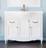 Тумба с раковиной ValenHouse Эллина 105 белая, фурнитура бронза — 