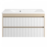 Тумба под раковину Brevita Balaton 100 подвесная белая, бежевая — 