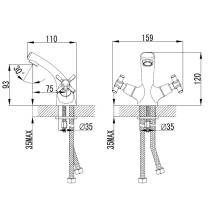 Смеситель для умывальника Ontario ONTSB00M01 — Смеситель для умывальника,  Ontario, Milardo, ONTSB00M01