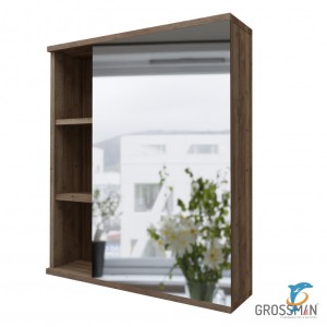 Шкаф-зеркало Grossman ФОРТА-60 см темный дуб галифакс  (2060032)