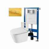 Инсталляция Point Элемент PN45120 + Клавиша Афина, золото, PN44041G + Унитаз Венера PN41071 — 