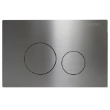 Кнопка смыва AZARIO NEW-TS механическая, двойной смыв, круглые кнопки, нержавеющая сталь 304, серый матовый (AZ-SS-002-BR) &mdash; 