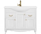 Тумба для комплекта ValenHouse Эллина 105 белая, фурнитура золото — 