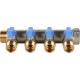 STOUT Коллектор с шаровыми кранами 3/4", 4 отвода 1/2" (синие ручки)  (SMB 6211 341204)