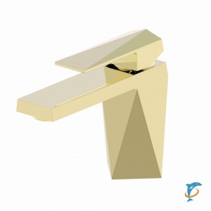 Смеситель для умывальника Bravat Iceberg низкий, золото  (F176110G)