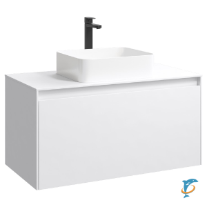 Тумба с раковиной Aqwella 5 Stars Mobi 100 подвесная белый (раковина Джой)  (MOB0110W+MOB0710W+641945)